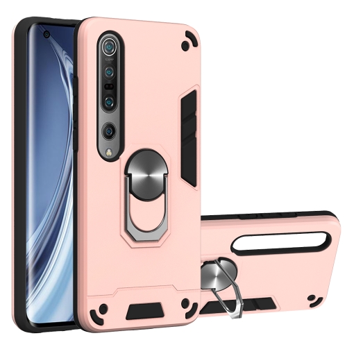 For Xiaomi Mi 10 5G / Mi 10 Pro 5G 2 in 1 Armour Series PC + TPU Protective Case with Ring Holder(Rose Gold)