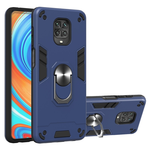 

For Xiaomi Redmi Note 9S / Note 9 Pro / Note 9 Pro Max 2 in 1 Armour Series PC + TPU Protective Case with Ring Holder(Royal Blue)