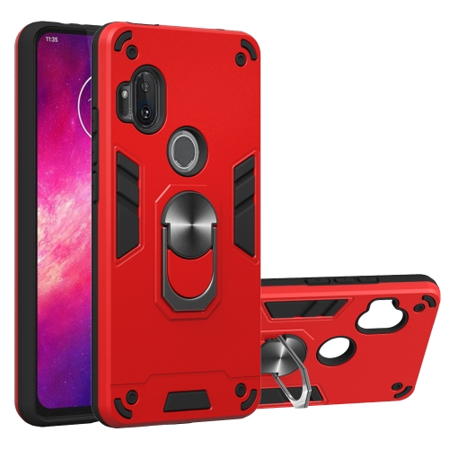 For Motorola One Hyper 2 in 1 Armour Series PC + TPU Protective Case with Ring Holder(Red)