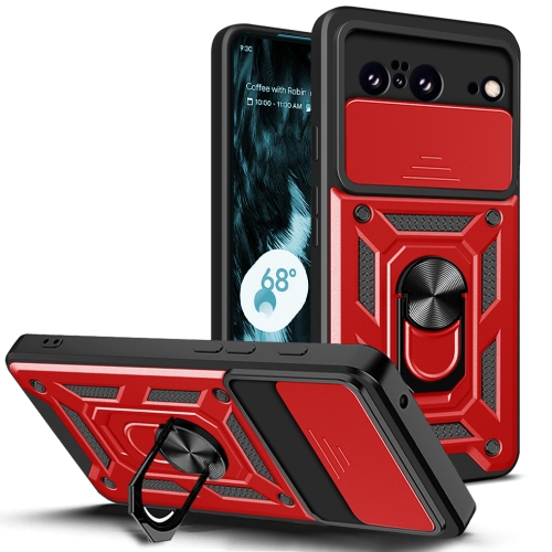 

For Google Pixel 8 Pro 5G Sliding Camera Cover Design TPU Hybrid PC Phone Case(Red)