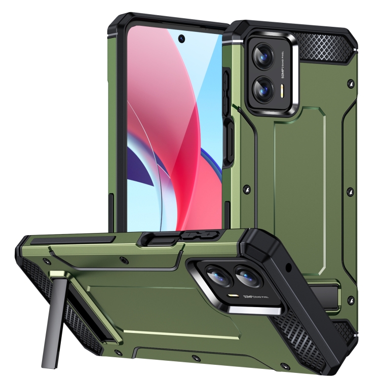 

For Motorola Moto G 5G 2023 Matte Holder Phone Case(Army Green)