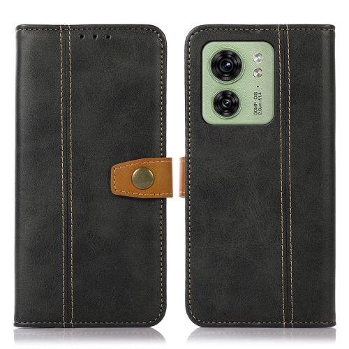 

For Motorola Edge 40 5G Stitching Thread Calf Texture Leather Phone Case(Black)