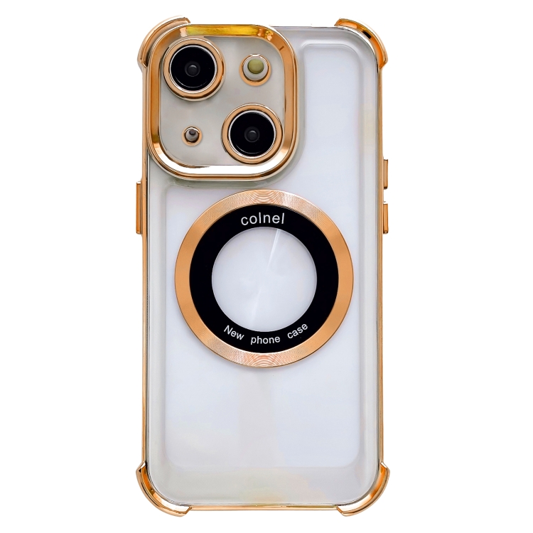 

For iPhone 14 Plus 6D Electroplating Armor Magsafe Phone Case(Gold)