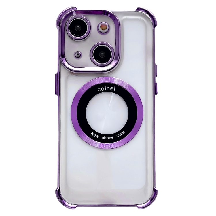 

For iPhone 14 Plus 6D Electroplating Armor Magsafe Phone Case(Purple)