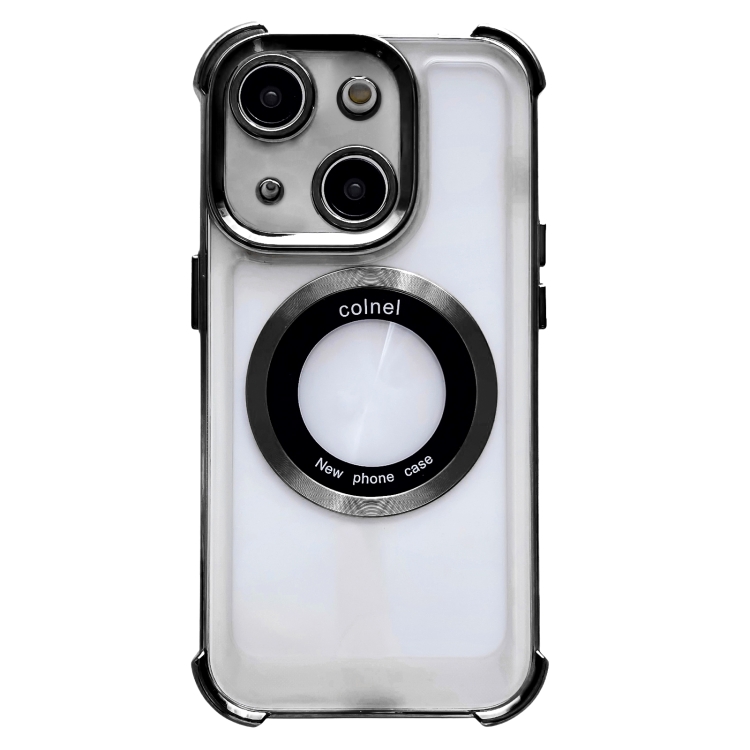 

For iPhone 14 6D Electroplating Armor Magsafe Phone Case(Black)
