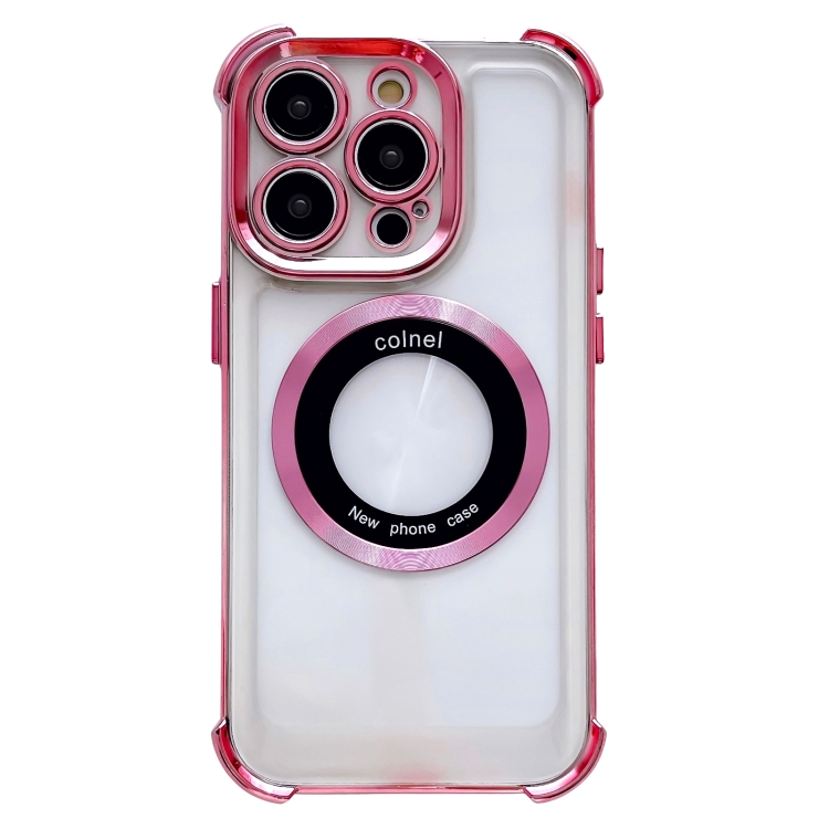 

For iPhone 14 Pro Max 6D Electroplating Armor Magsafe Phone Case(Pink)