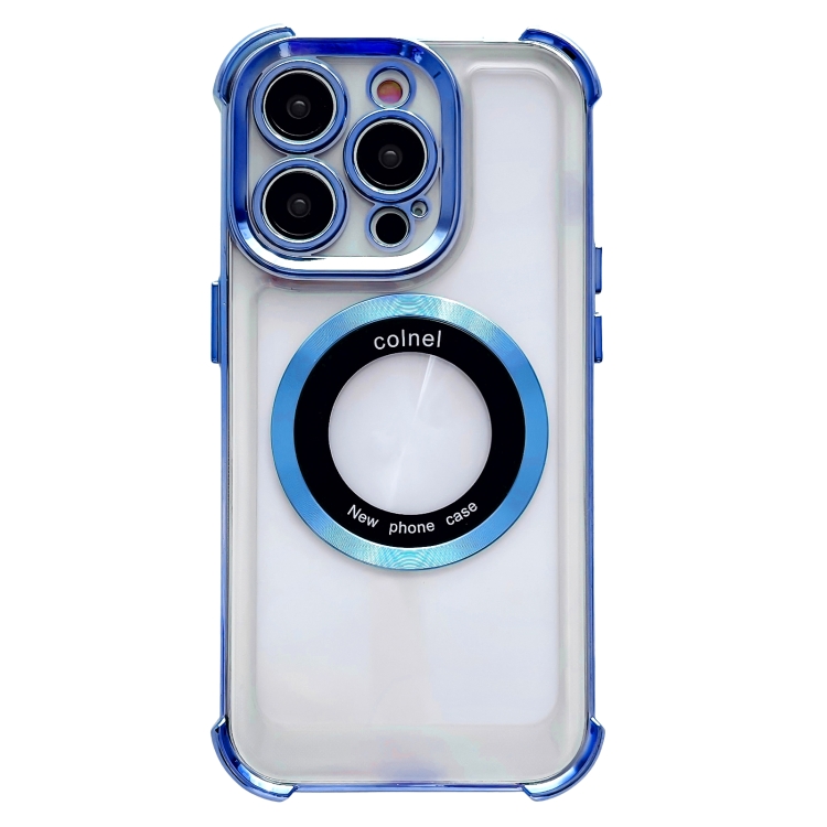 

For iPhone 13 Pro 6D Electroplating Armor Magsafe Phone Case(Blue)