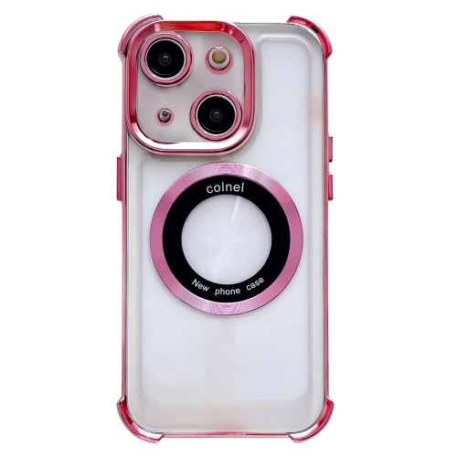 

For iPhone 13 6D Electroplating Armor Magsafe Phone Case(Pink)