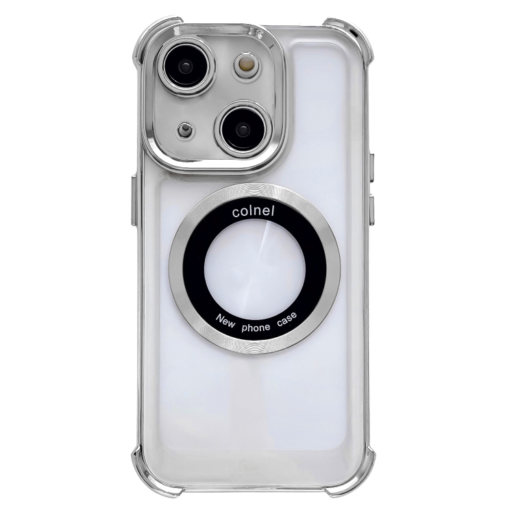 

For iPhone 13 6D Electroplating Armor Magsafe Phone Case(Silver)