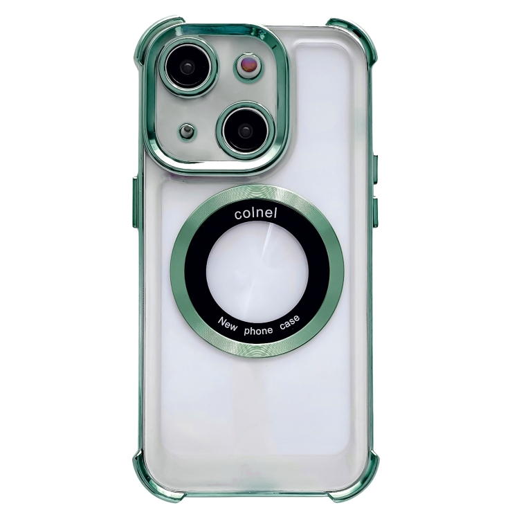 

For iPhone 13 6D Electroplating Armor Magsafe Phone Case(Green)