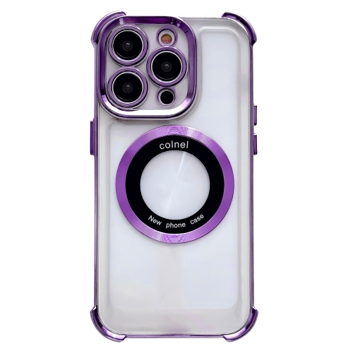 

For iPhone 11 Pro Max 6D Electroplating Armor Magsafe Phone Case(Purple)