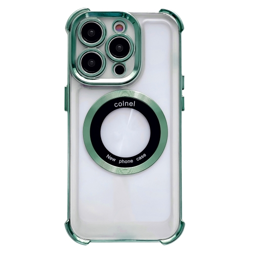 

For iPhone 11 Pro Max 6D Electroplating Armor Magsafe Phone Case(Green)