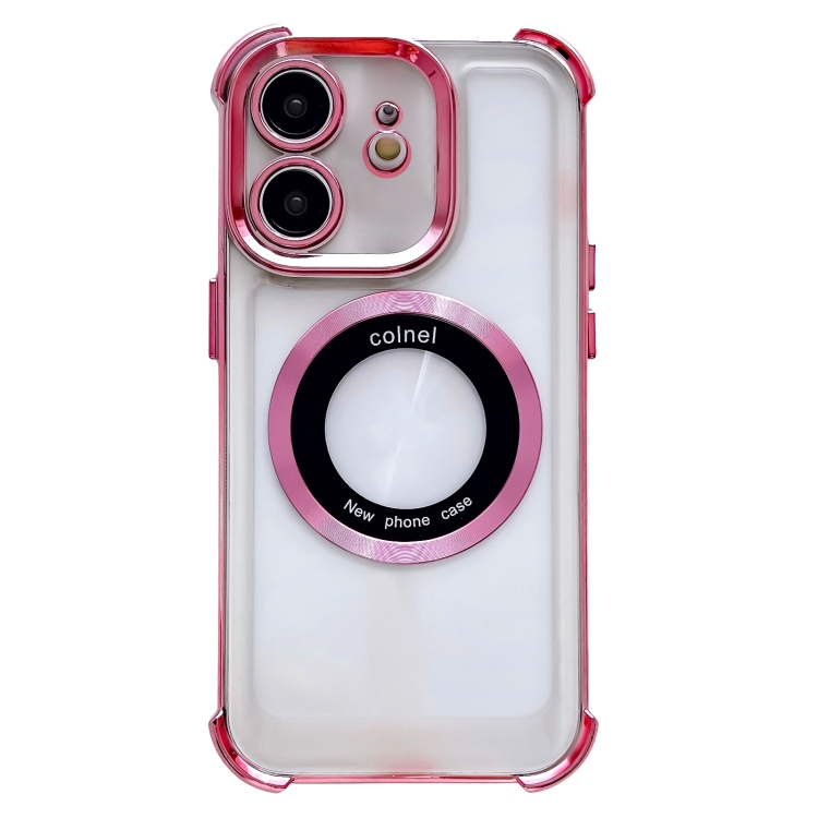 

For iPhone 11 6D Electroplating Armor Magsafe Phone Case(Pink)