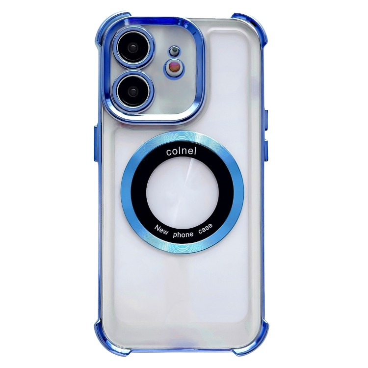 

For iPhone 11 6D Electroplating Armor Magsafe Phone Case(Blue)