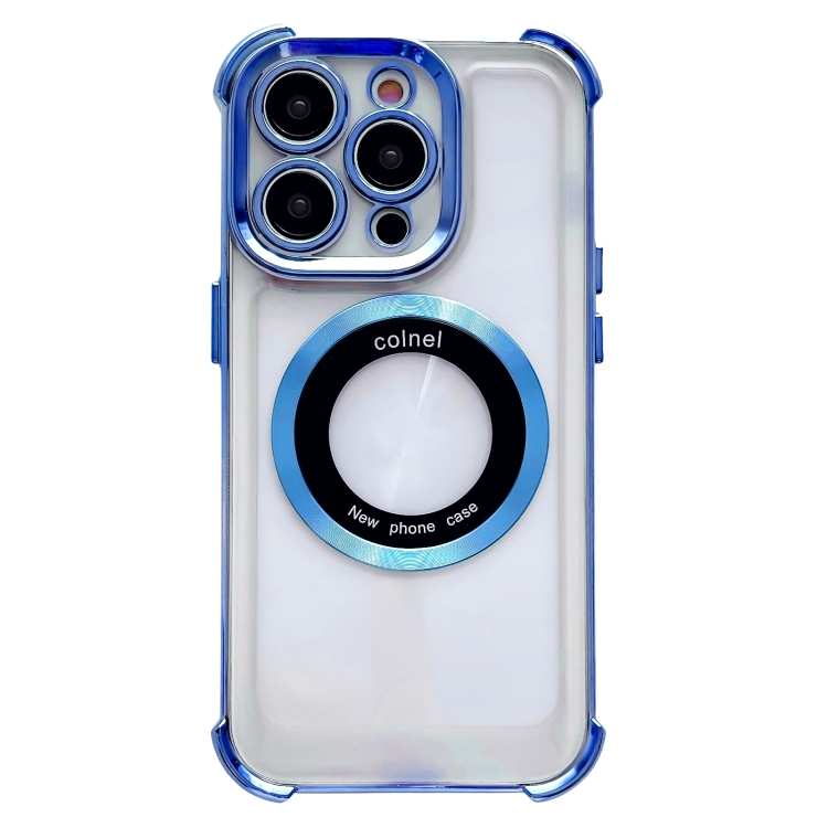 

For iPhone 11 Pro 6D Electroplating Armor Magsafe Phone Case(Blue)