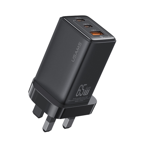 

USAMS US-CC196 65W ACC Three Ports GaN Charger, UK Plug(Black)