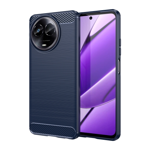 

For Realme C67 5G Brushed Texture Carbon Fiber TPU Phone Case(Blue)