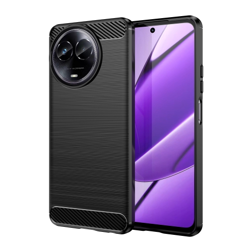 

For Realme V50s Brushed Texture Carbon Fiber TPU Phone Case(Black)