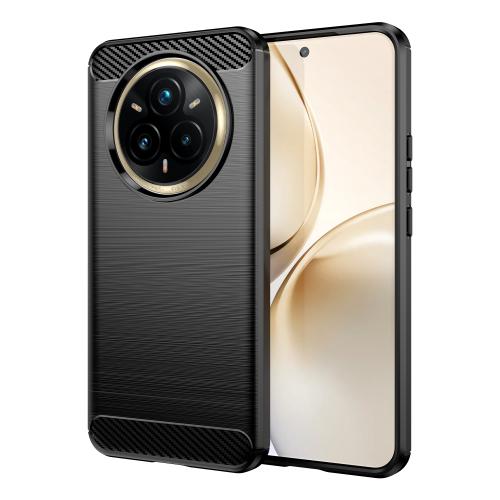 

For Realme P3 Pro Brushed Texture Carbon Fiber TPU Phone Case(Black)