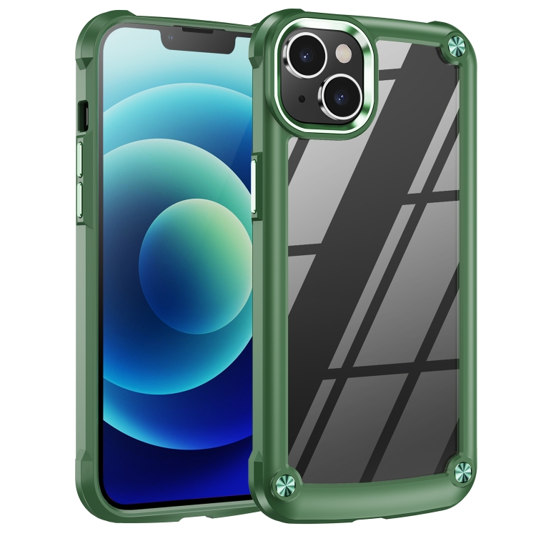 

For iPhone 15 TPU + PC Lens Protection Phone Case(Green)