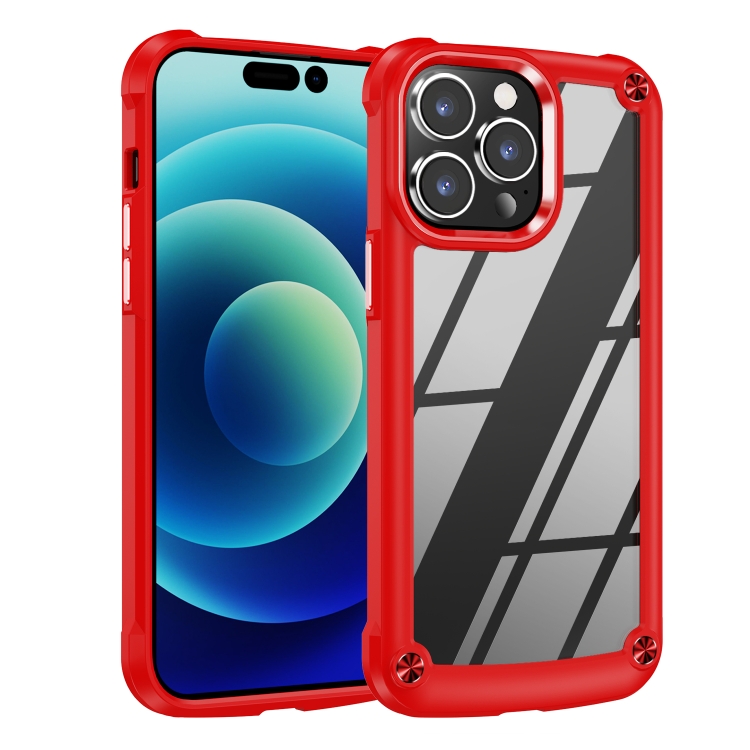 

For iPhone 15 Pro TPU + PC Lens Protection Phone Case(Red)