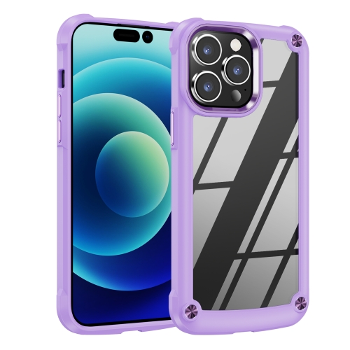 

For iPhone 15 Pro TPU + PC Lens Protection Phone Case(Purple)