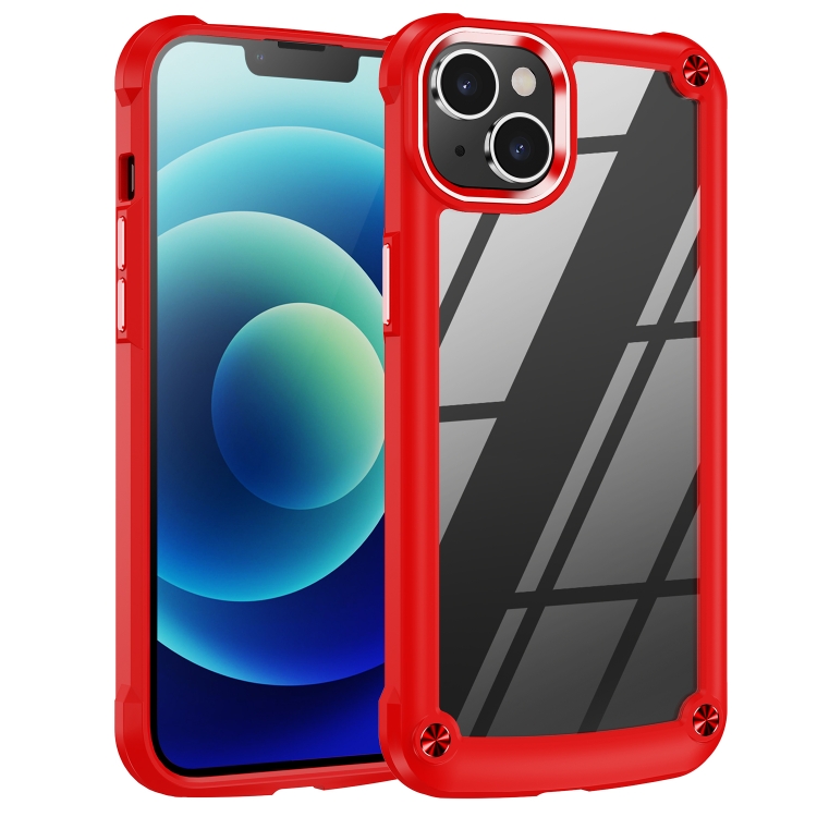 

For iPhone 15 Plus TPU + PC Lens Protection Phone Case(Red)