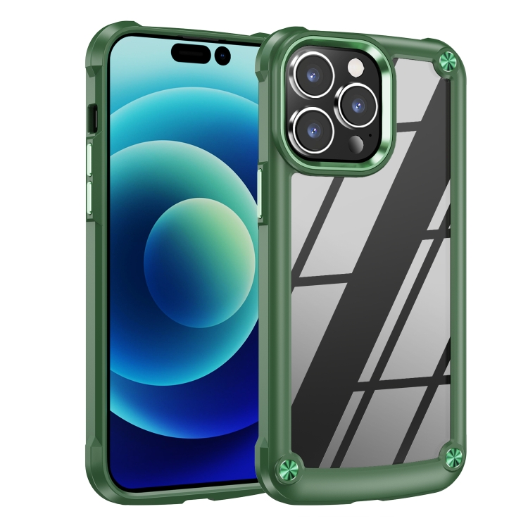 

For iPhone 15 Pro Max TPU + PC Lens Protection Phone Case(Green)