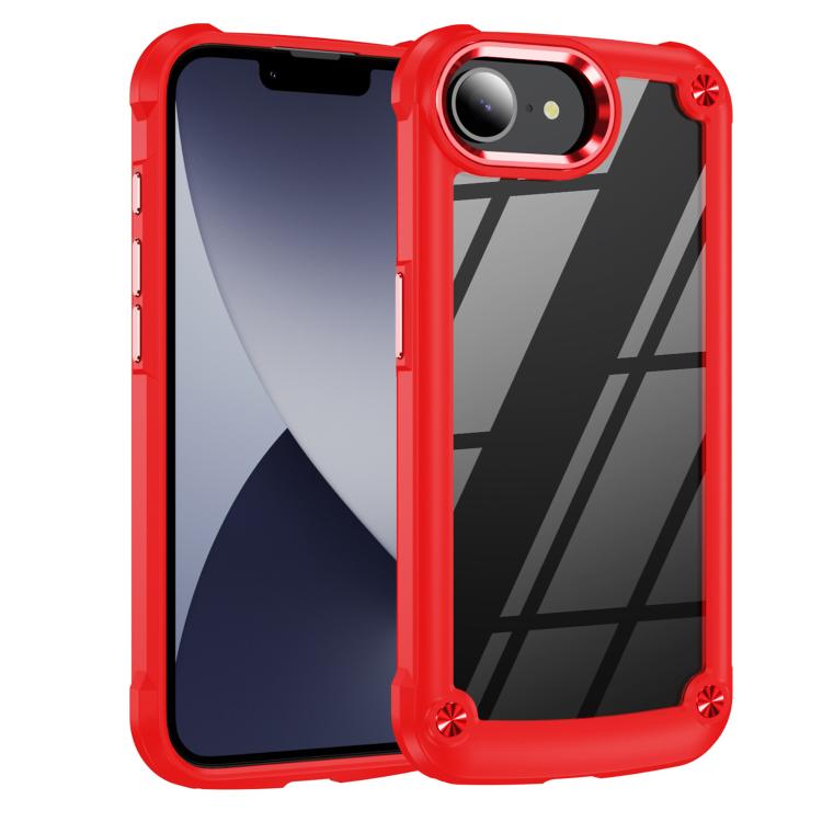 

For iPhone 16e TPU + PC Lens Protection Phone Case(Red)
