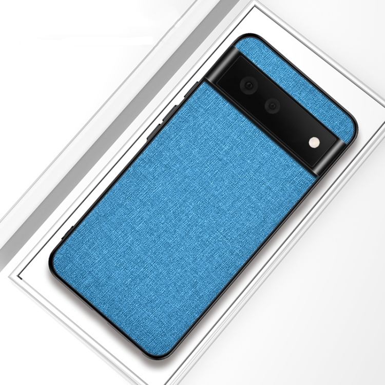 

For Google Pixel 8 Shockproof Cloth Texture PC+ TPU Phone Case(Light Blue)