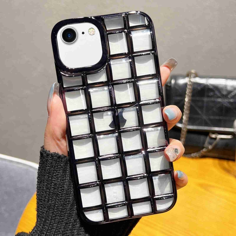 

For iPhone SE 2022 / SE 2020 / 8 / 7 3D Grid Phone Case(Black)
