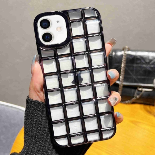 

For iPhone 12 / 12 Pro 3D Grid Phone Case(Black)