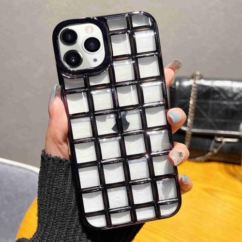 

For iPhone 11 Pro Max 3D Grid Phone Case(Black)