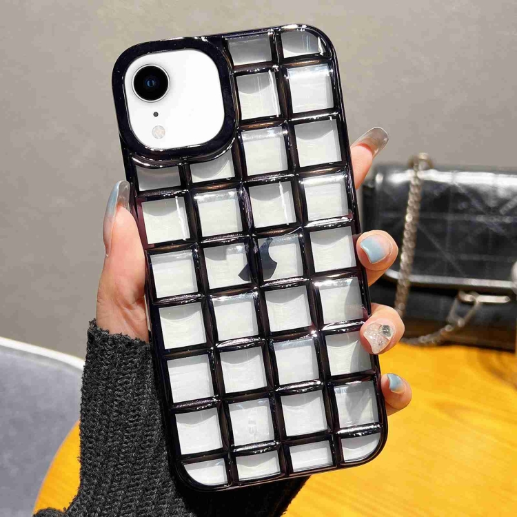 

For iPhone XR 3D Grid Phone Case(Black)