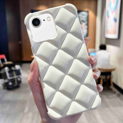 

For iPhone SE 2022 / SE 2020 / 8 / 7 Diamond Lattice Varnish TPU Phone Case(White)