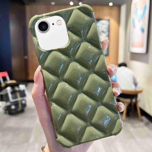 

For iPhone SE 2022 / SE 2020 / 8 / 7 Diamond Lattice Varnish TPU Phone Case(Olive Green)