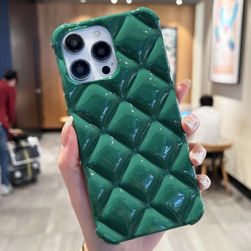 

For iPhone 13 Pro Diamond Lattice Varnish TPU Phone Case(Green)