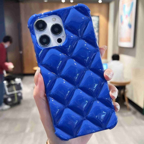 

For iPhone 12 Pro Max Diamond Lattice Varnish TPU Phone Case(Blue)