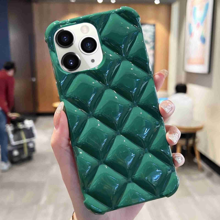 

For iPhone 11 Pro Diamond Lattice Varnish TPU Phone Case(Green)