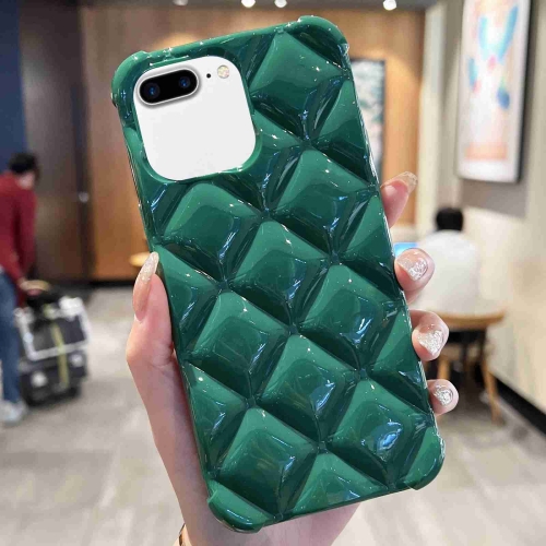 

For iPhone 8 Plus / 7 Plus Diamond Lattice Varnish TPU Phone Case(Green)