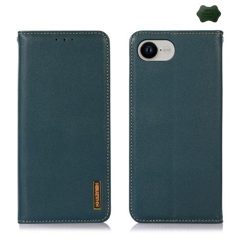 

For iPhone 16e KHAZNEH Nappa Top Layer Cowhide Leather Phone Case(Green)