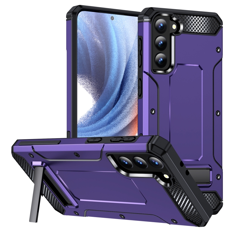 

For Samsung Galaxy S21 5G Matte Holder Phone Case(Purple)