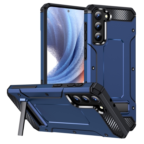 For Samsung Galaxy S21+ 5G Matte Holder Phone Case(Royal Blue)