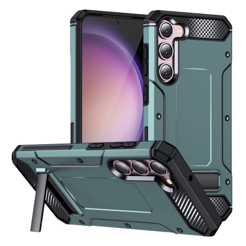 

For Samsung Galaxy S23+ 5G Matte Holder Phone Case(Dark Green)