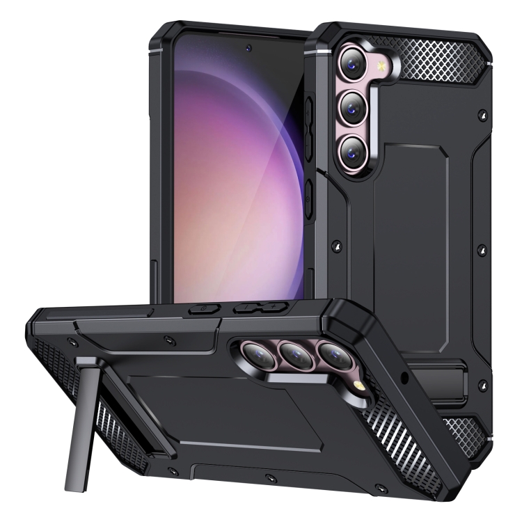 

For Samsung Galaxy S23+ 5G Matte Holder Phone Case(Black)