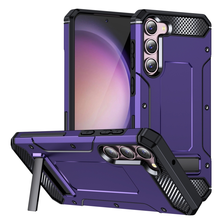 

For Samsung Galaxy S23 5G Matte Holder Phone Case(Purple)