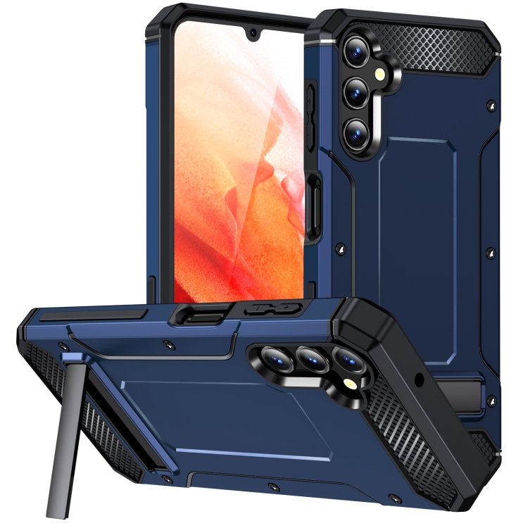 

For Samsung Galaxy A14 4G/5G Matte Holder Phone Case(Royal Blue)