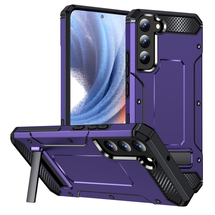 

For Samsung Galaxy S22+ 5G Matte Holder Phone Case(Purple)