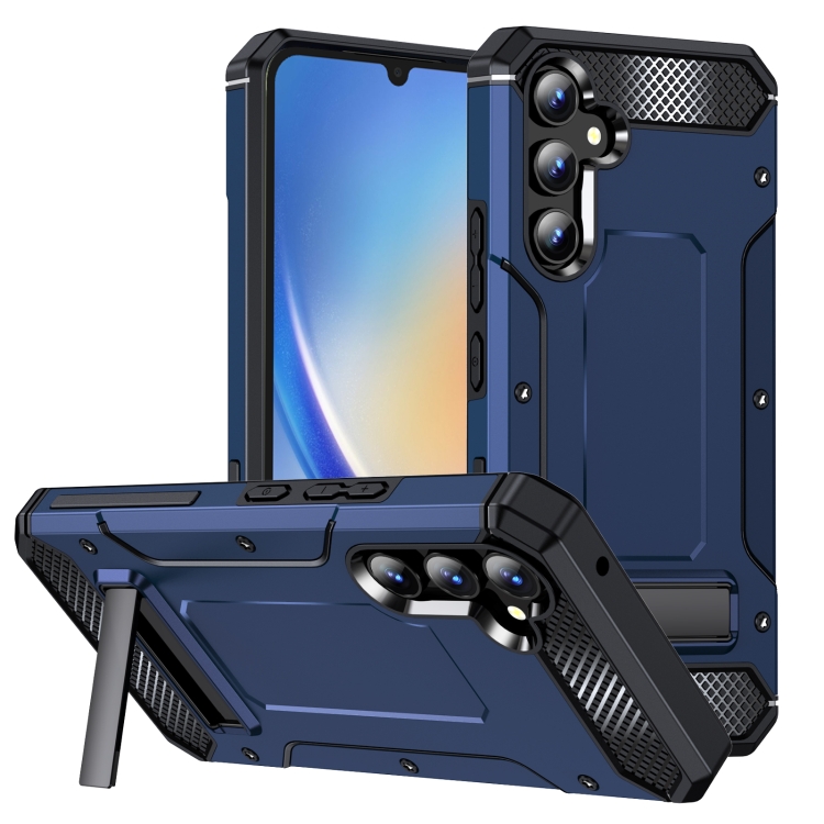 

For Samsung Galaxy A34 5G Matte Holder Phone Case(Royal Blue)