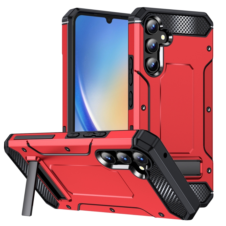 

For Samsung Galaxy A34 5G Matte Holder Phone Case(Red)